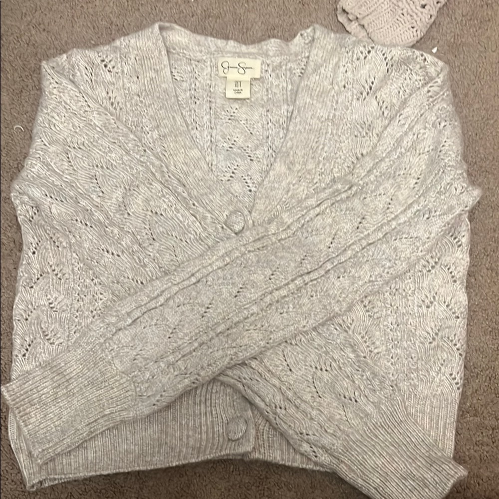 Jessica Simpson Gray Wrap Cardigan